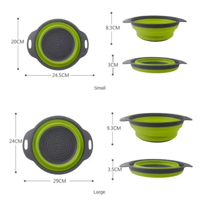 Silicone Foldable Drain Basket – Collapsible Kitchen Strainer