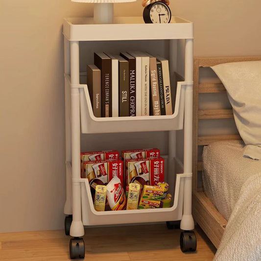 📚 5-Tier Rolling Bookshelf – Portable Corner Storage Rack with Wheels 🛋️🚚