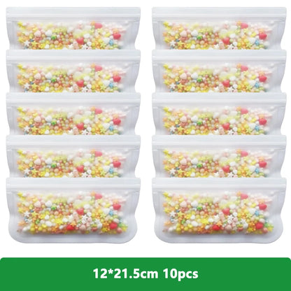 Reusable Food Storage Bags – Freezer & Ziplock Set – 1/5/10 Pcs