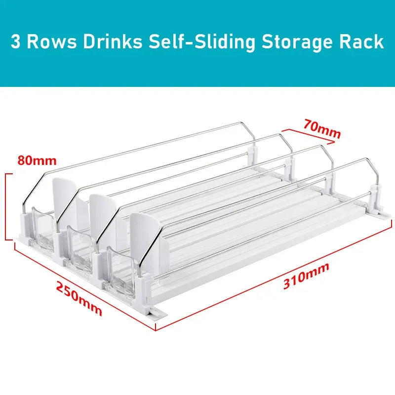 Self-Sliding Can Dispenser – Adjustable Fridge Drink Organizer