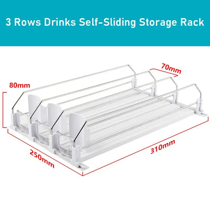 Self-Sliding Can Dispenser – Adjustable Fridge Drink Organizer