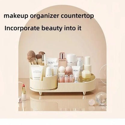 💄 360° Rotating Makeup Organizer – Large Capacity Cosmetic Storage Box 🔄