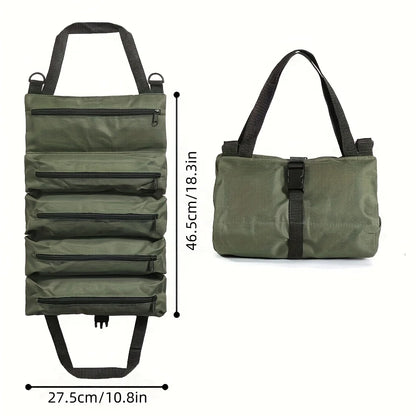 Multifunctional Electrician Tool Roll – Heavy-Duty Nylon Organizer for Mechanics & DIY
