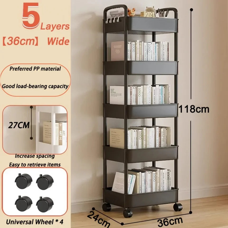🛒 Kitchen Storage Trolley 🛁 Multi-Tier Utility Cart 🔄 Rolling Shelf Rack 📚