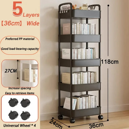 🛒 Kitchen Storage Trolley 🛁 Multi-Tier Utility Cart 🔄 Rolling Shelf Rack 📚