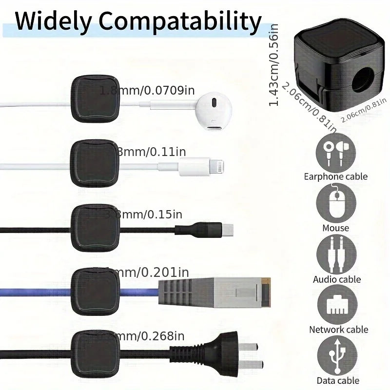📎 6/12/18pcs Magnetic Cable Organizer – Reusable Cord Clip for Desk, Wall & Kitchen