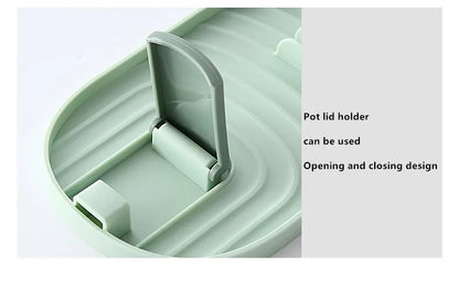 🧼Foldable Spoon & Lid Holder – 🍳 Drip-Free Cooking Organizer