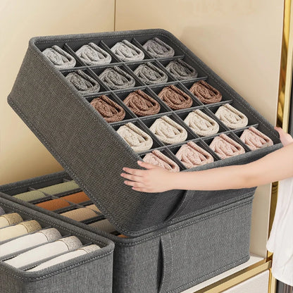 🧺 Foldable Drawer Organizer Box – 1/6/7/20-Grid Storage for Underwear, Socks & Bras