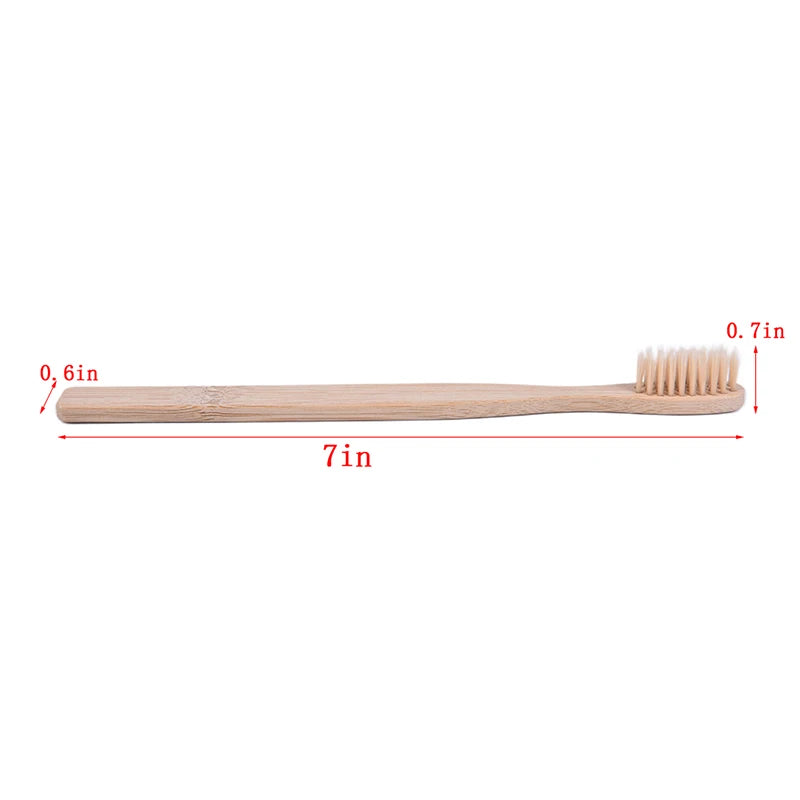 ✨Bamboo Charcoal Toothbrush – 10Pcs Eco-Friendly Wooden Set