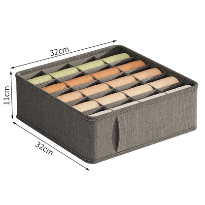 🧺 Foldable Drawer Organizer Box – 1/6/7/20-Grid Storage for Underwear, Socks & Bras