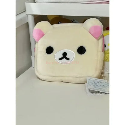 🐻 Rilakkuma Plush Makeup Bag 💄 Cute Cosmetic Storage Case