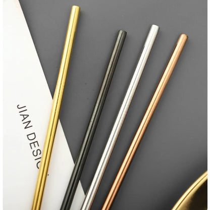 🥤 Stainless Steel Straws – Reusable Colorful Set with Brush 🥤