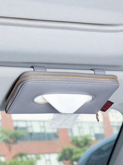 🧻 Car Sun Visor Tissue Holder – Premium PU Leather Organizer