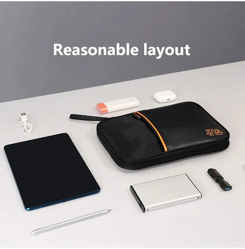 💼 Digital Cable Storage Bag – USB Cord, Charger & Power Bank Organizer Travel Case