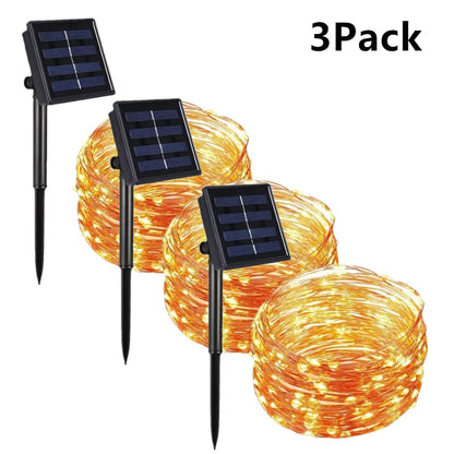 ✨ Solar LED Fairy String Lights – Outdoor Waterproof Garland for Garden & Party ✨