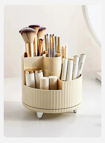💄 360° Rotating Makeup Organizer – Large Capacity Cosmetic Storage Box 🔄