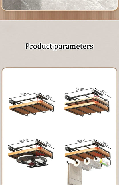 🧻 Kitchen Hanging Rack 🥄 Paper Towel + Pot Lid + Cutting Board Shelf 🧺