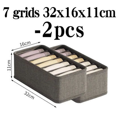 🧺 Foldable Drawer Organizer Box – 1/6/7/20-Grid Storage for Underwear, Socks & Bras