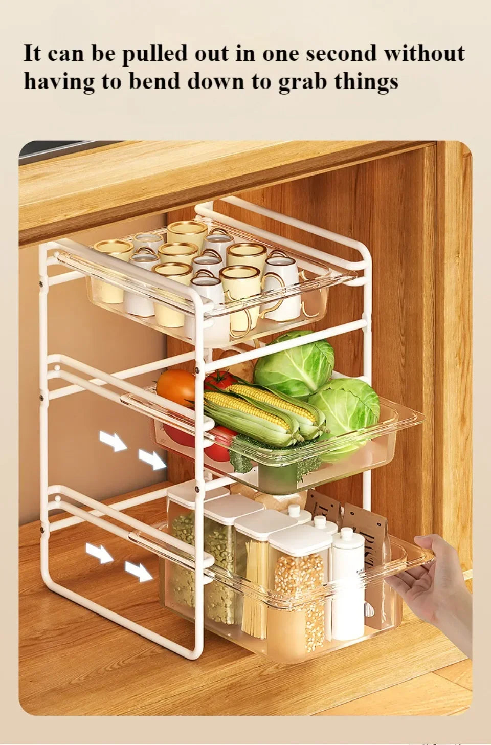 🍅 Kitchen Storage Rack – Multi-Tier Pull-Out Organizer for Veggies & More 🧅