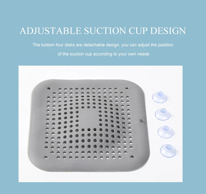 🌀 Silicone Shower Drain Hair Catcher – Anti-Clog Sink Stopper for Kitchen & Bathroom