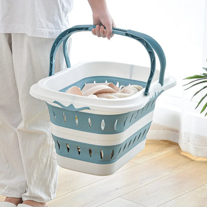 🧺 Foldable Silicone Laundry Basket – Portable Dirty Clothes Bin for Bathroom 🚿