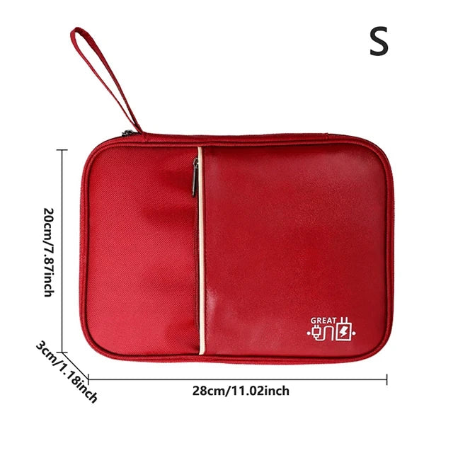 💼 Digital Cable Storage Bag – USB Cord, Charger & Power Bank Organizer Travel Case
