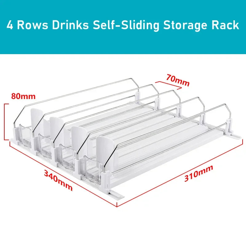 Self-Sliding Can Dispenser – Adjustable Fridge Drink Organizer