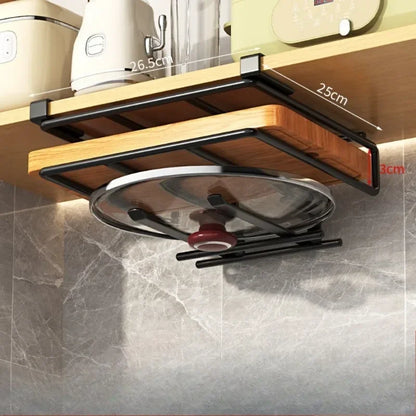 🧻 Kitchen Hanging Rack 🥄 Paper Towel + Pot Lid + Cutting Board Shelf 🧺