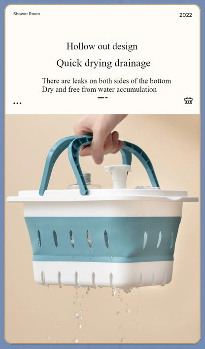 🧺 Foldable Silicone Laundry Basket – Portable Dirty Clothes Bin for Bathroom 🚿