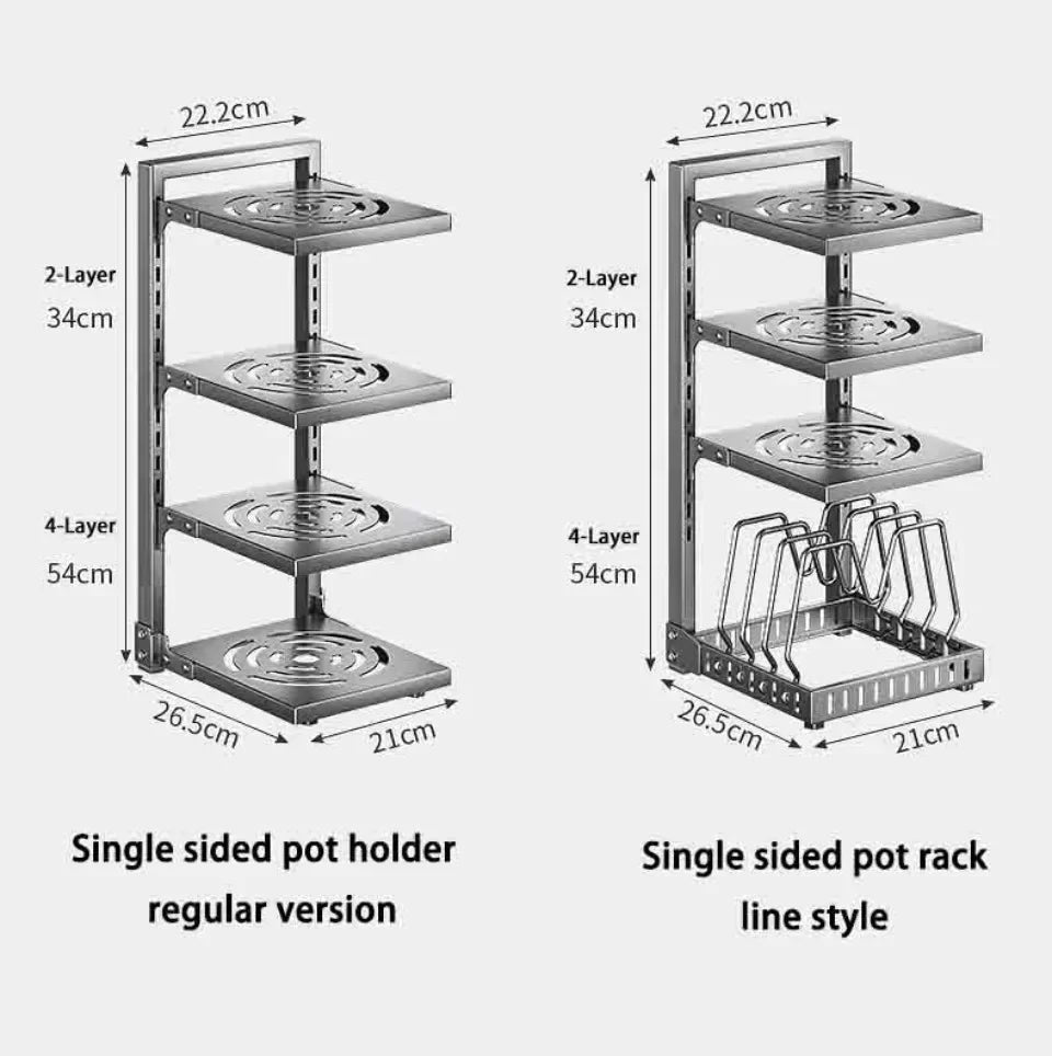 Adjustable Under Sink Pot Rack  Multi-Layer Storage Shelf  Rustproof Kitchen Organizer