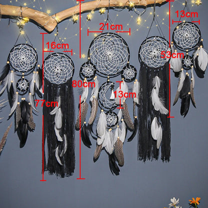 🌙 Boho Dream Catchers – 5pcs Macrame Wall Hanging Set for Home & Nursery 🌙