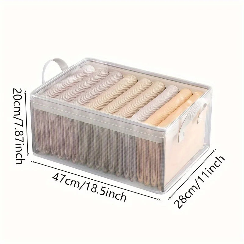 Transparent Drawer Organizer – Foldable Storage Box for Clothes & More