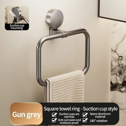 🛁 No-Drill Suction Cup Bathroom & Kitchen Towel Ring 🛁