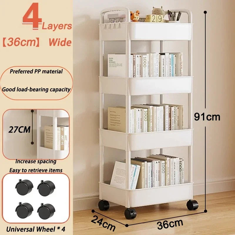 🛒 Kitchen Storage Trolley 🛁 Multi-Tier Utility Cart 🔄 Rolling Shelf Rack 📚