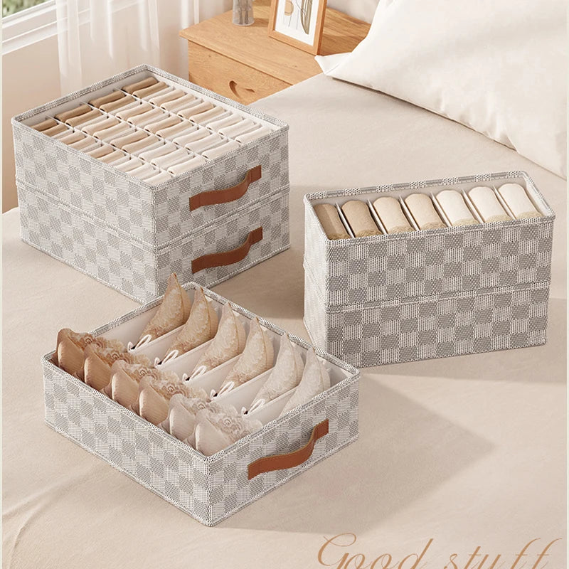 👗 Foldable Underwear & Closet Organizer – Multi-Compartment Box 👗
