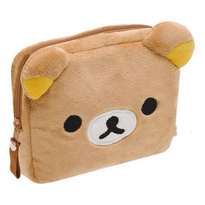 🐻 Rilakkuma Plush Makeup Bag 💄 Cute Cosmetic Storage Case