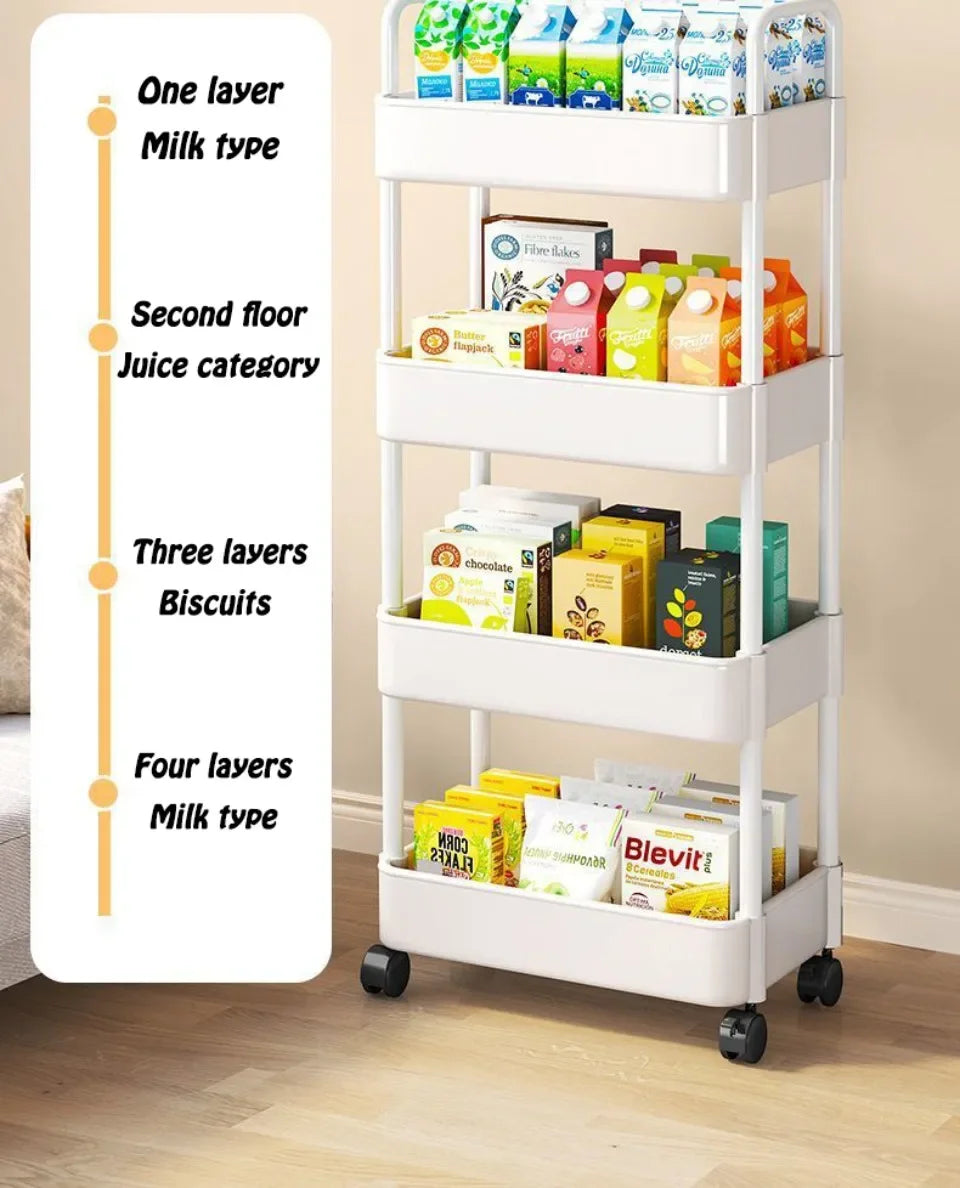 🛒 Kitchen Storage Trolley 🛁 Multi-Tier Utility Cart 🔄 Rolling Shelf Rack 📚