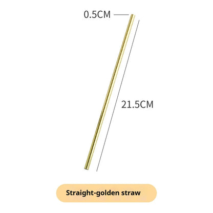 🥤 Stainless Steel Straws – Reusable Colorful Set with Brush 🥤