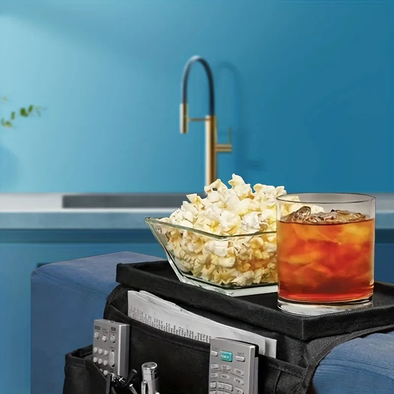 🛋️ No-Slip Sofa Armrest Caddy – Keep Everything Within Reach!