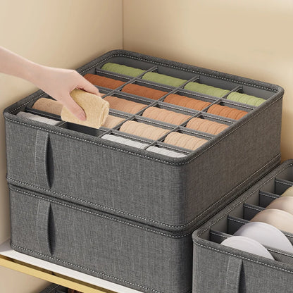 🧺 Foldable Drawer Organizer Box – 1/6/7/20-Grid Storage for Underwear, Socks & Bras