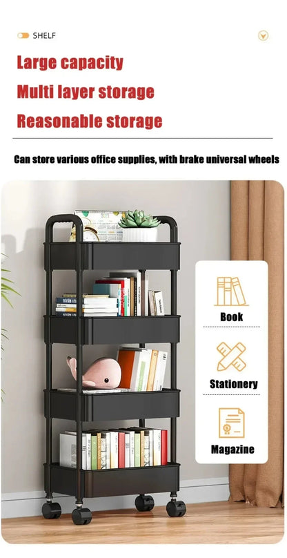 🛒 5-Tier Rolling Storage Cart – Mobile Organizer for Kitchen, Bathroom & More 🧺