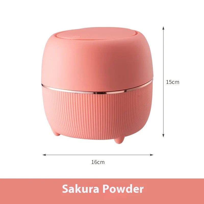 🗑️ Mini Desktop Trash Can – Pop-Up Lid Storage Bin for Coffee Tables & Office Desks ✨