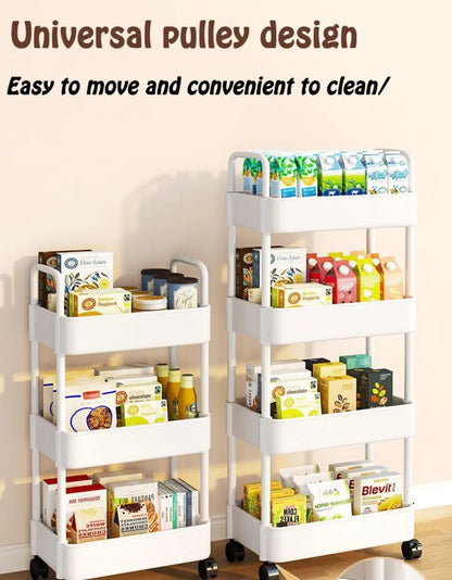 🛒 Kitchen Storage Trolley 🛁 Multi-Tier Utility Cart 🔄 Rolling Shelf Rack 📚