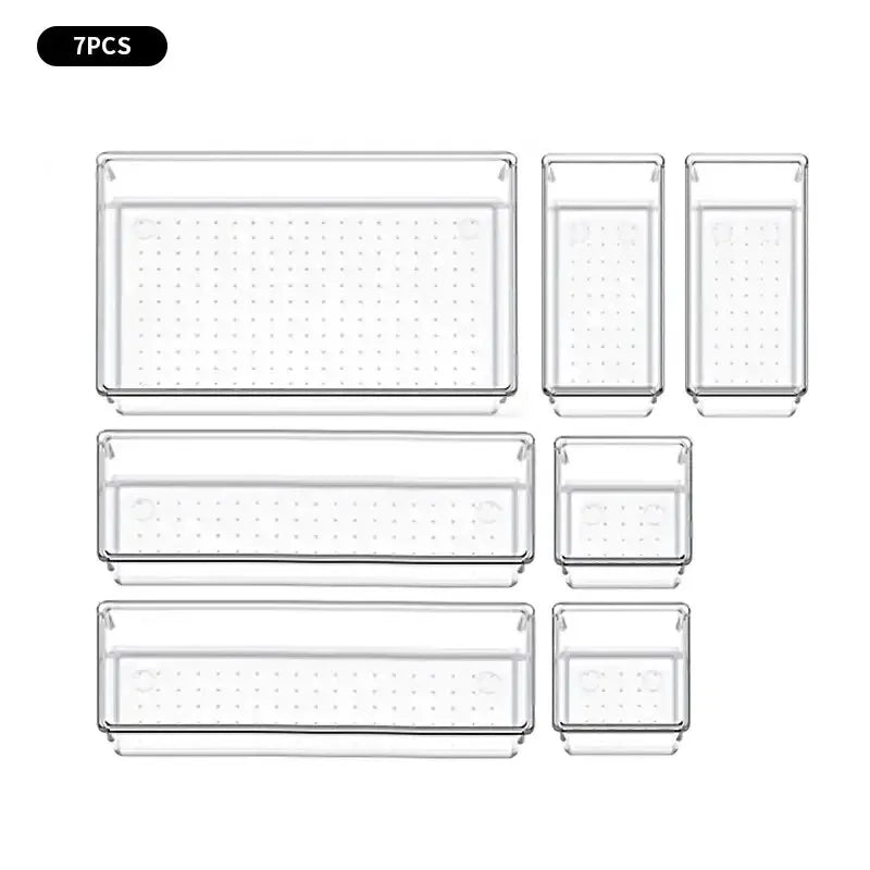 🗃️ Crystal-Clear Drawer Organizers – Tidy Up in Style, One Bin at a Time! ✨