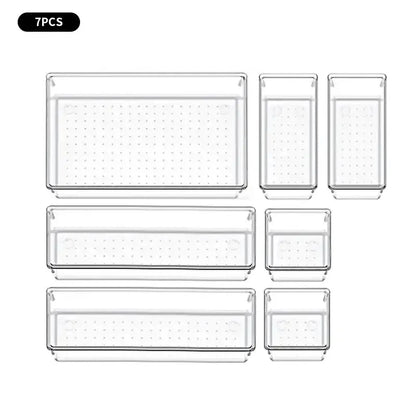 🗃️ Crystal-Clear Drawer Organizers – Tidy Up in Style, One Bin at a Time! ✨