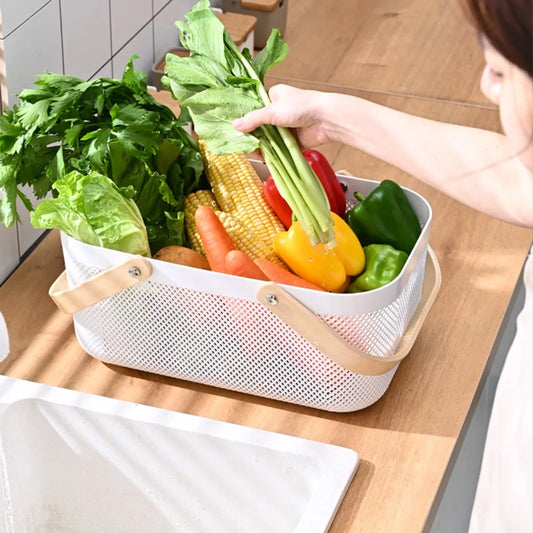🧺 Fruit & Veggie Drain Basket – Multi-Purpose Storage for Kitchen & Home 🍎🧻