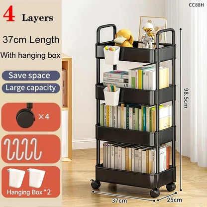 🛒 5-Tier Rolling Storage Cart – Mobile Organizer for Kitchen, Bathroom & More 🧺