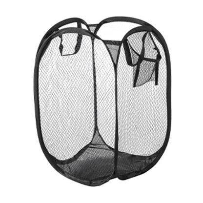 🧦 Foldable Mesh Laundry Basket – Pop-Up Dirty Clothes Hamper with Handles for Bathroom & Bedroom