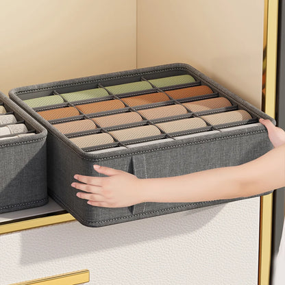 🧺 Foldable Drawer Organizer Box – 1/6/7/20-Grid Storage for Underwear, Socks & Bras