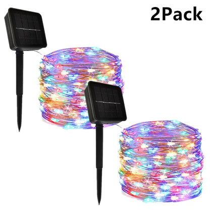 ✨ Solar LED Fairy String Lights – Outdoor Waterproof Garland for Garden & Party ✨